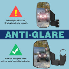 SHEJISI UTV mirrors bracket design avoids blocking passenger view on Can-Am X3