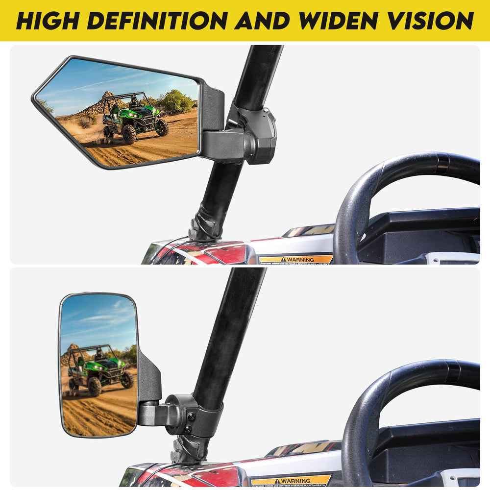 SHEJISI UTV mirrors compatibility with Polaris RZR and Can-Am models