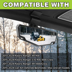 SHEJISI UTV rear view mirror for Polaris Ranger demonstrates easy setup and quick sightline