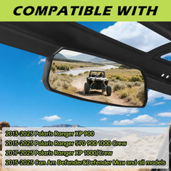 SHEJISI UTV rear view mirror for Polaris Ranger improves visibility and reduces blind spots.