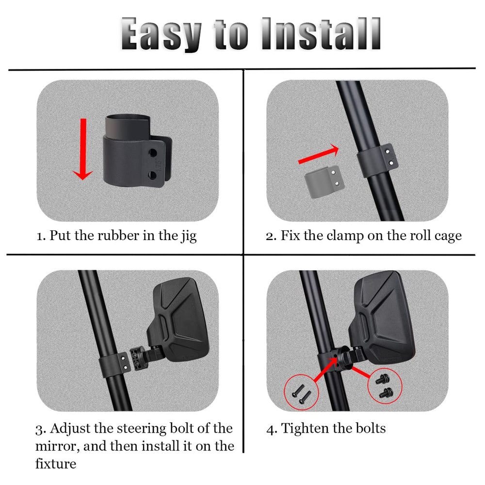 SHEJISI UTV side mirror can be installed upside down on Can-Am models for improved visibility