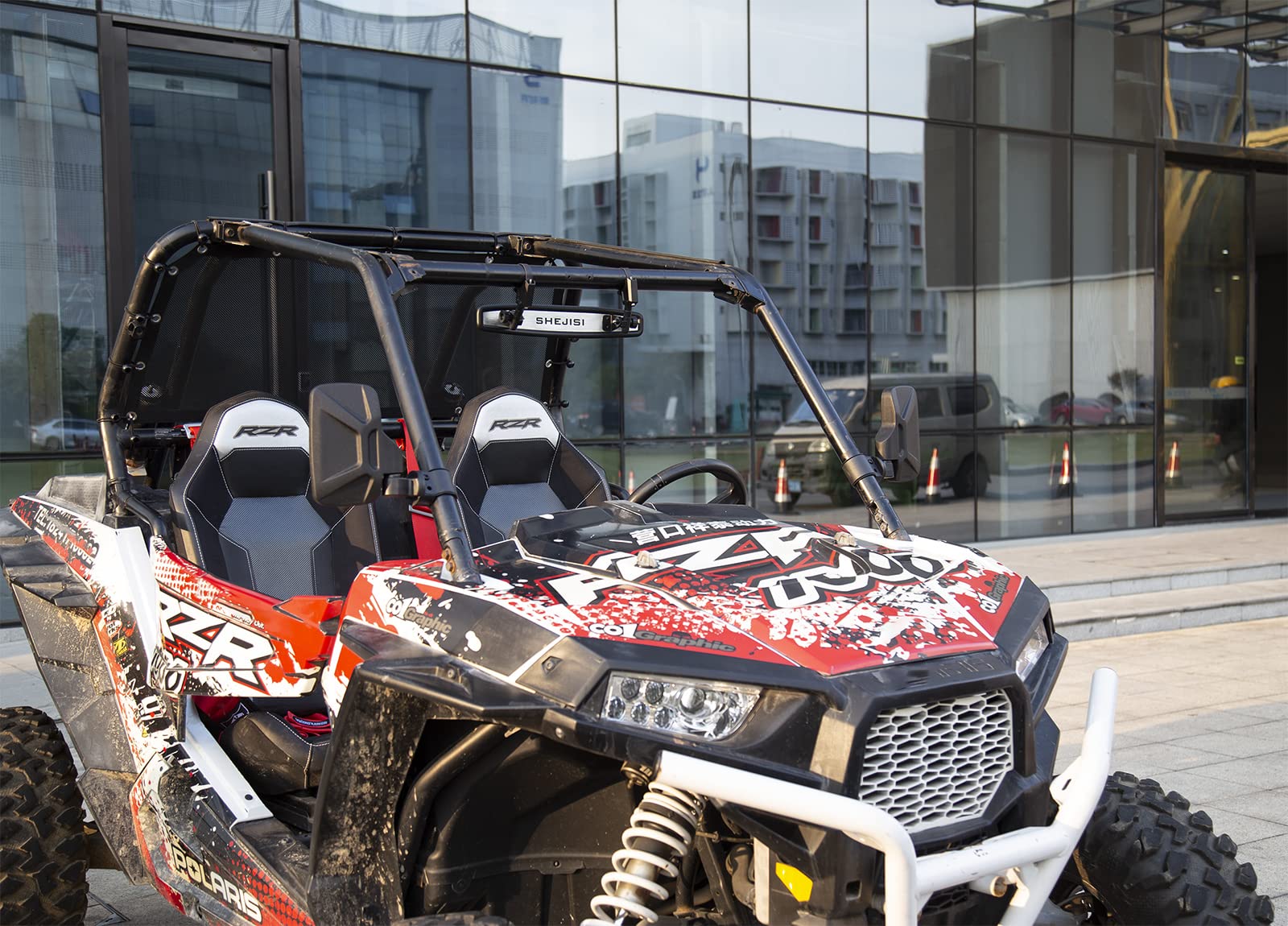 SHEJISI UTV side mirror rugged housing and durable finish