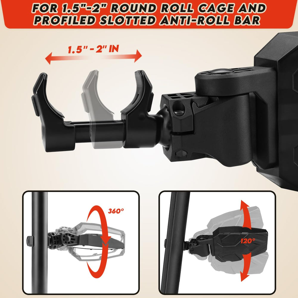 SHEJISI UTV side mirror with windshield clamp enabling quick installation
