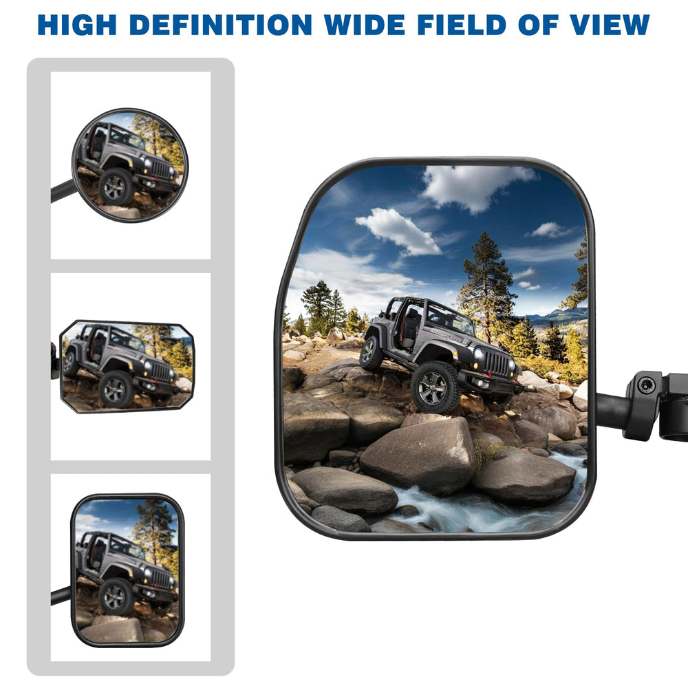 SHEJISI doors-off ready mirrors enable quick removal during off-road.