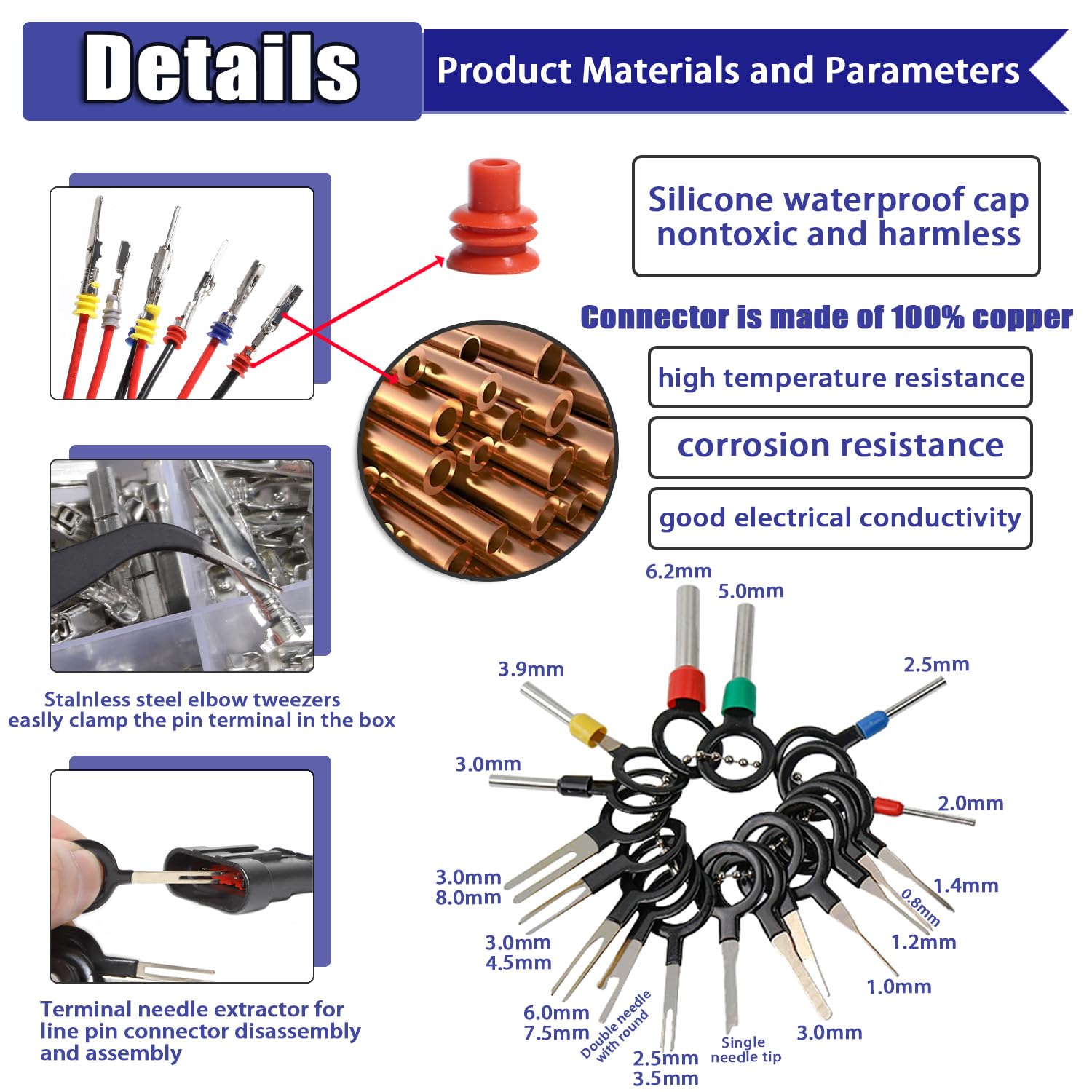 Shengbowi terminal pins in separate compartments prevent mix-ups during use