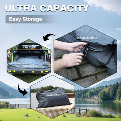 SHENKENUO 300D Oxford fabric enhances durability and puncture resistance for rough camping.