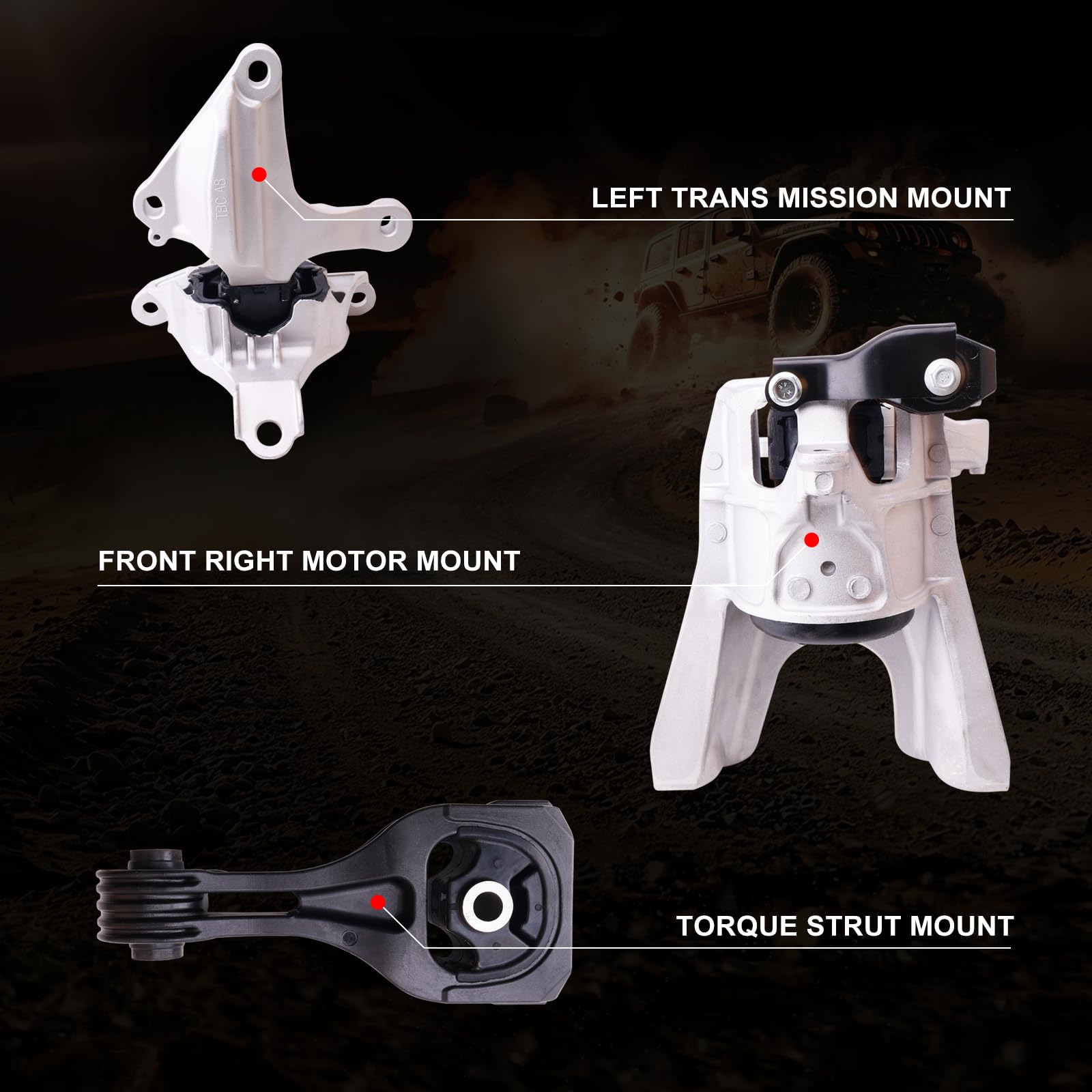 SHERXIBO Civic engine-mount assembly view highlights a comprehensive replacement kit