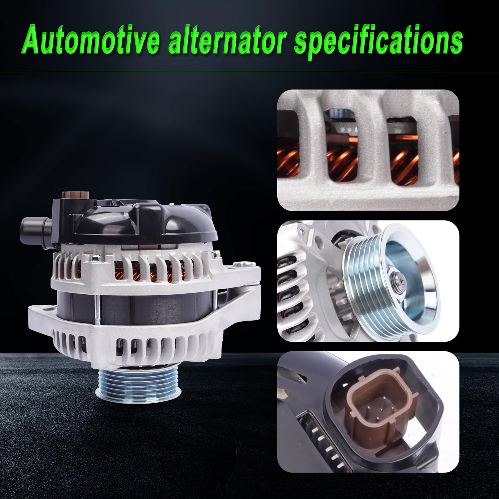 SHICHU alternator packaging photo highlights ready-to-install replacement with hardware.