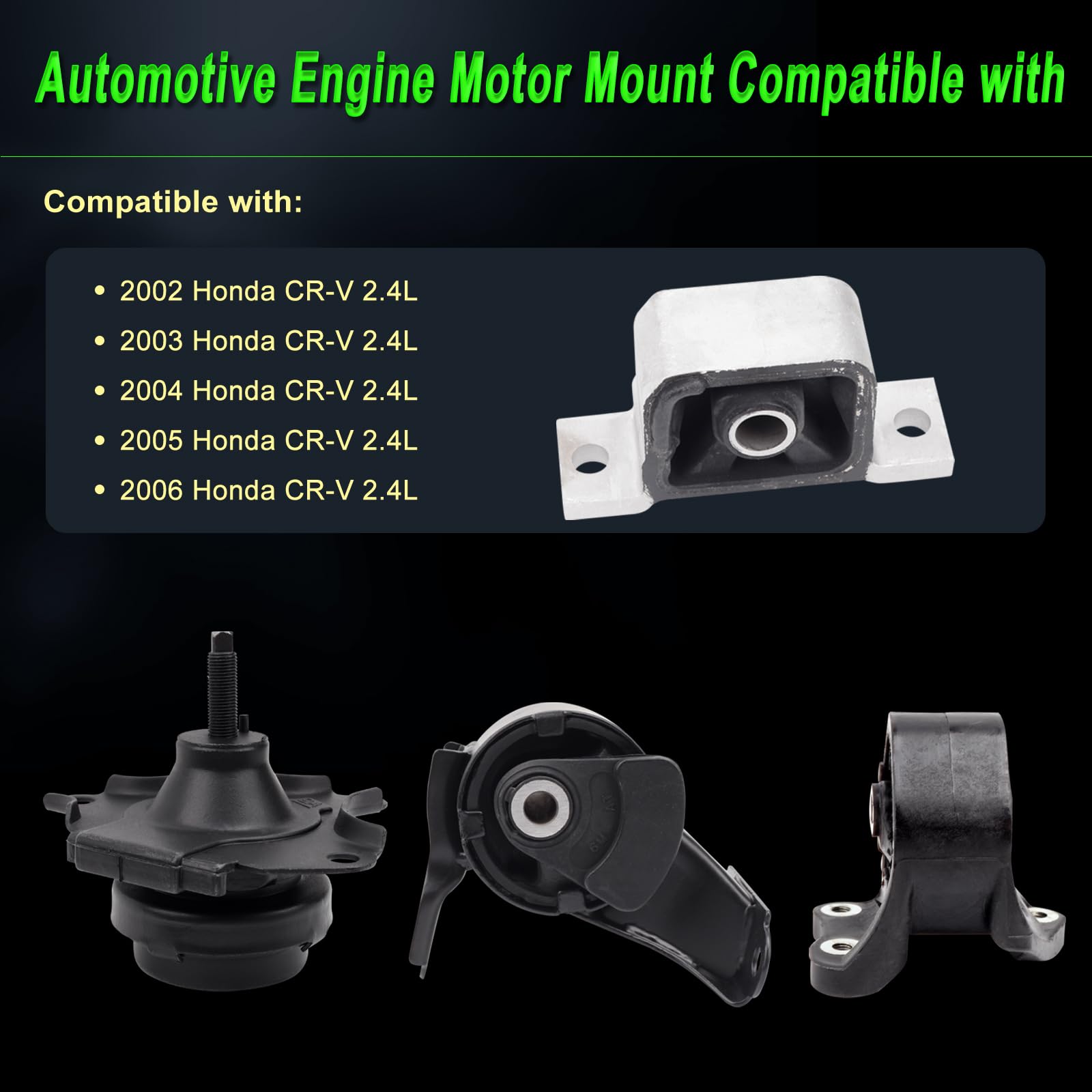 SHICHU front engine mount for CR-V 2.4L supports smooth idle and shifts.