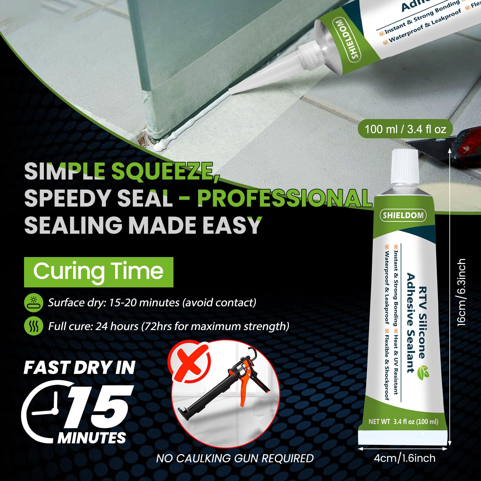 Shieldom RTV silicone sealant provides flexible, heat-resistant bonds for automotive surfaces.