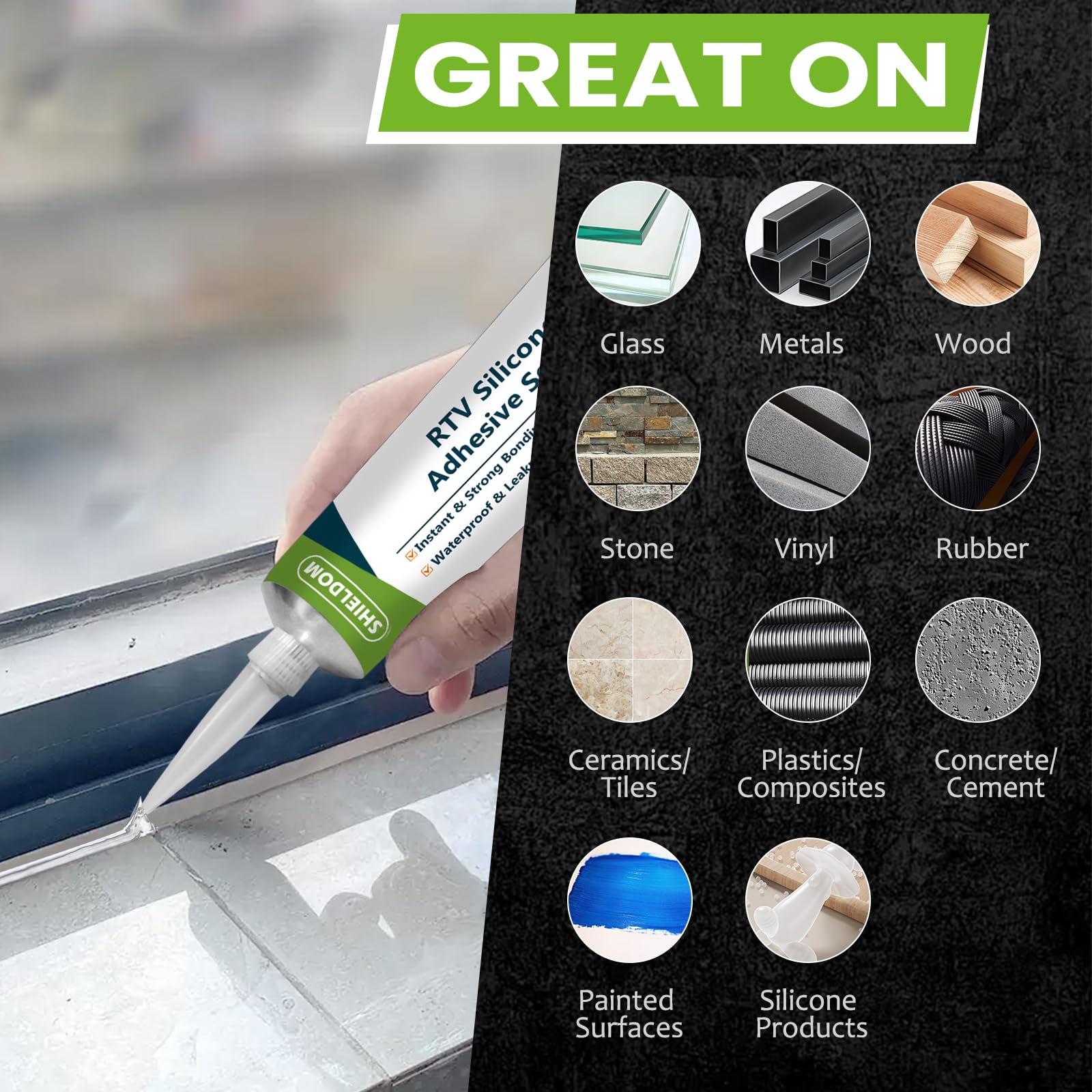 Clear finish dries quickly, leaving a discreet, crack-proof seal.
