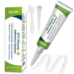 Shieldom RTV silicone sealant tube ready for edge sealing and bonding with strong adhesion.