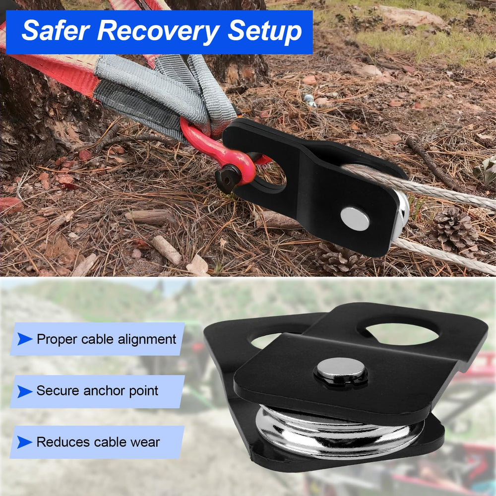 Shiguan Winch Snatch Block 8000lbs cable-fit; compatible with 3/16–1/4 inch cables.