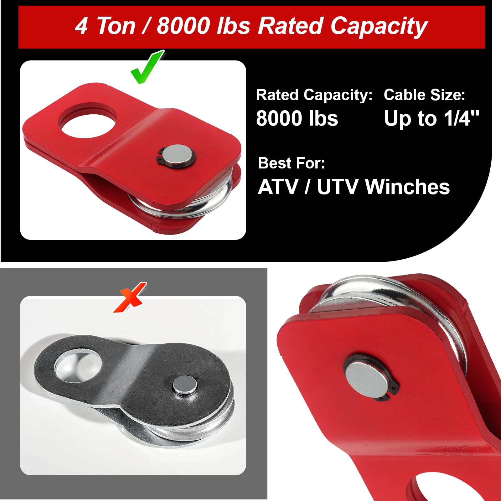 Shiguan Winch Snatch Block corrosion-resistant body withstands mud and rain.