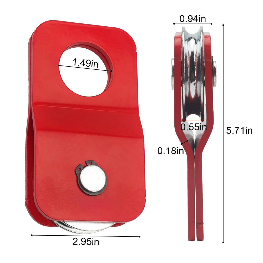 Shiguan Winch Snatch Block pulley closeup highlights smooth wheel and durability.