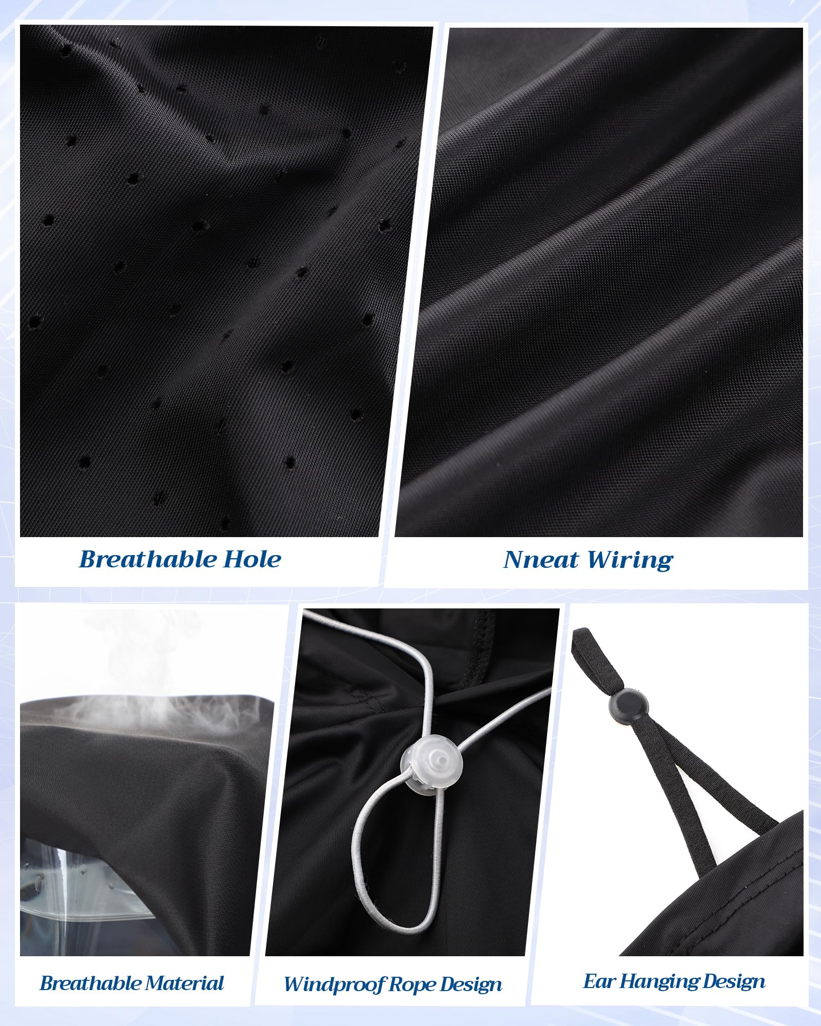 Shihanee balaclava hood mesh panel shows enhanced airflow and moisture-wicking.