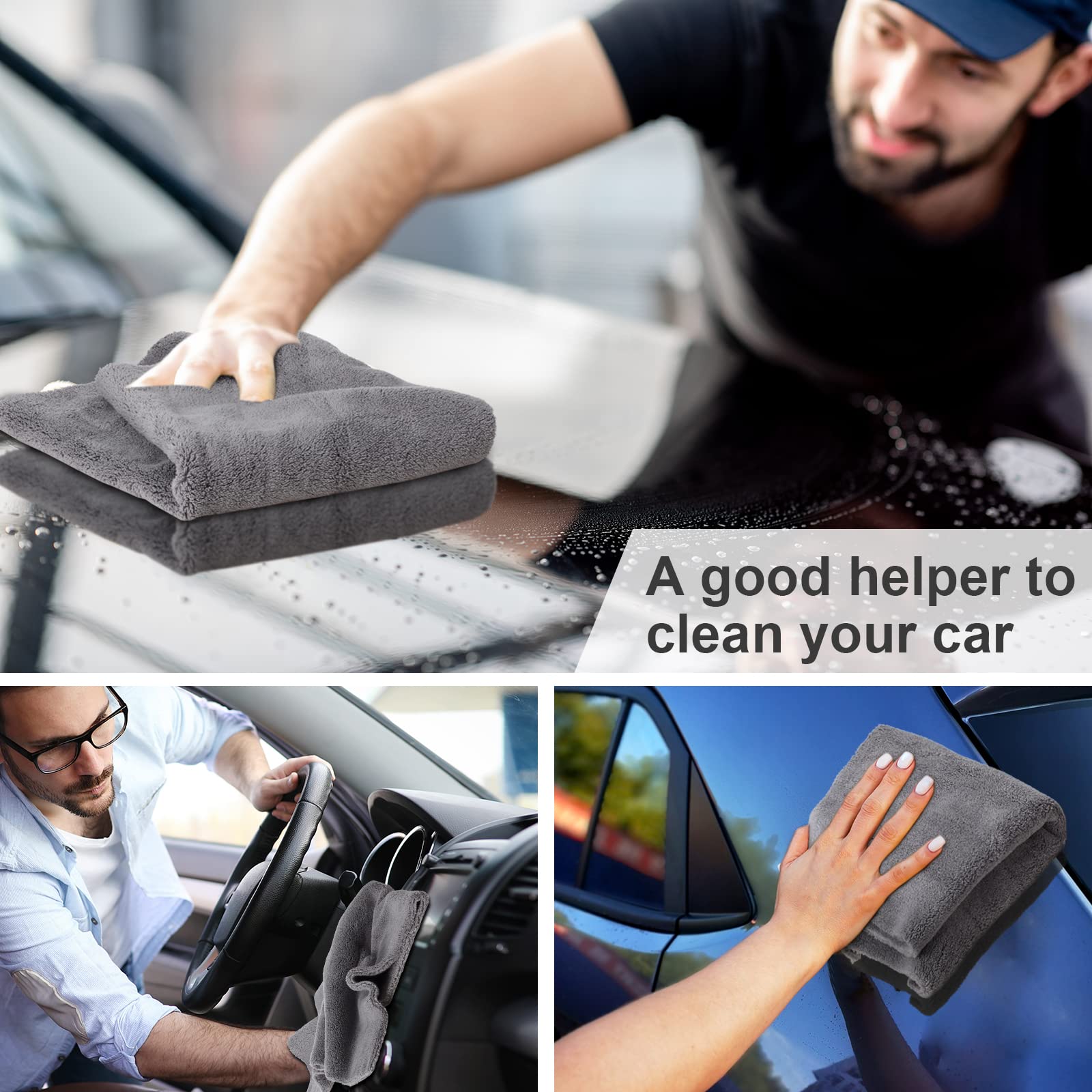 Shimeyao 30-piece gray towel bulk keeps your detailing kit stocked.