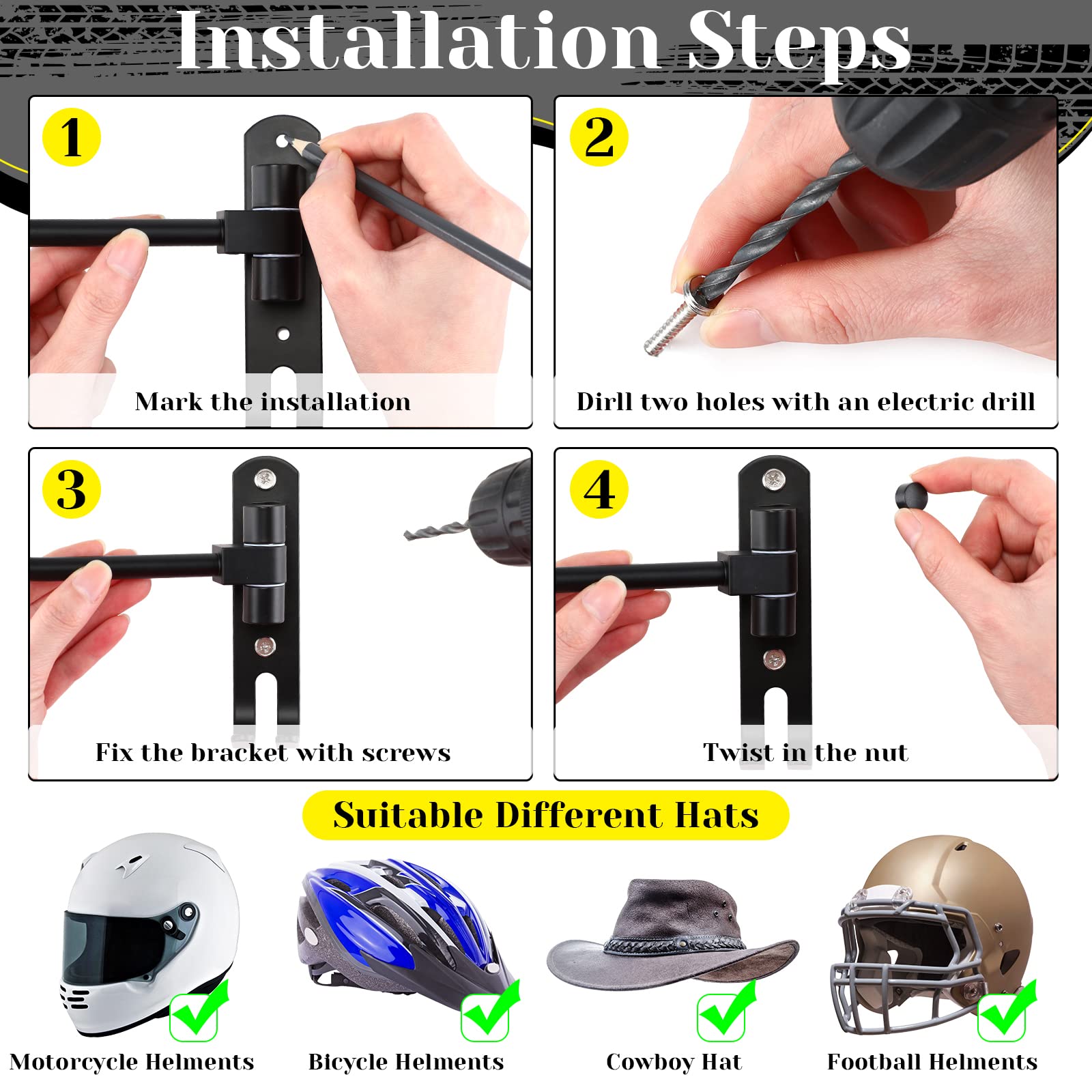 Shimeyao ball-shaped helmet hanger protects helmet shape and profile