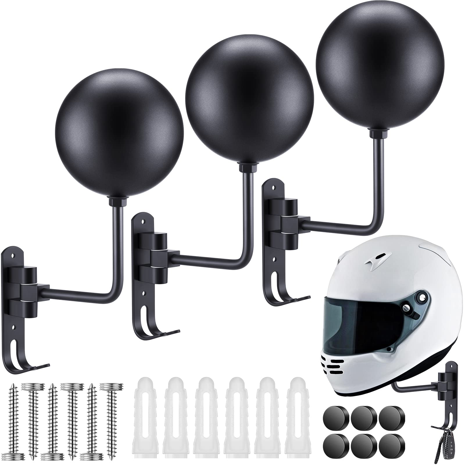 Shimeyao helmet rack wall mount six-pack display for organized garage storage