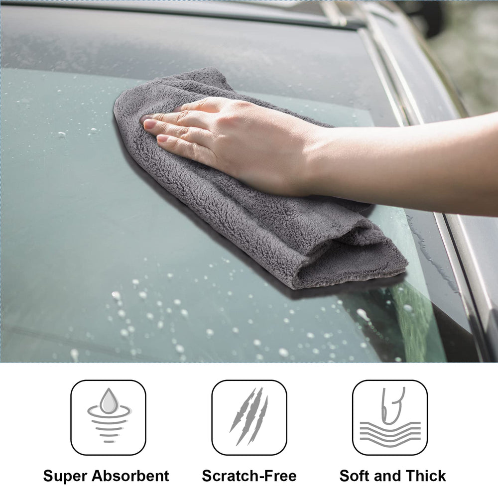 Shimeyao edgeless microfiber towels prevent scratches during drying and polishing.