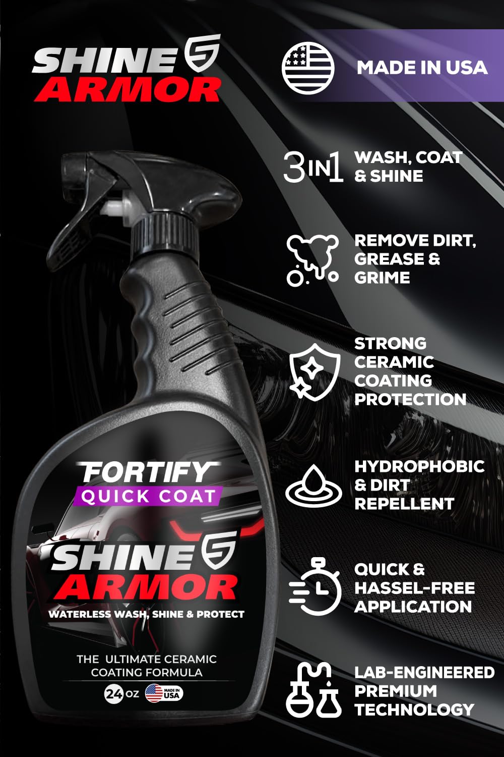 SHINE ARMOR ceramic-like protective layer on car paint