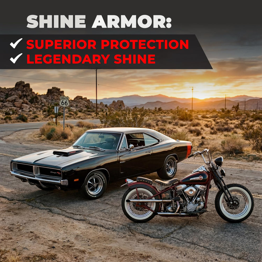 Made in USA badge on SHINE ARMOR Fortify Quick Coat bottle.