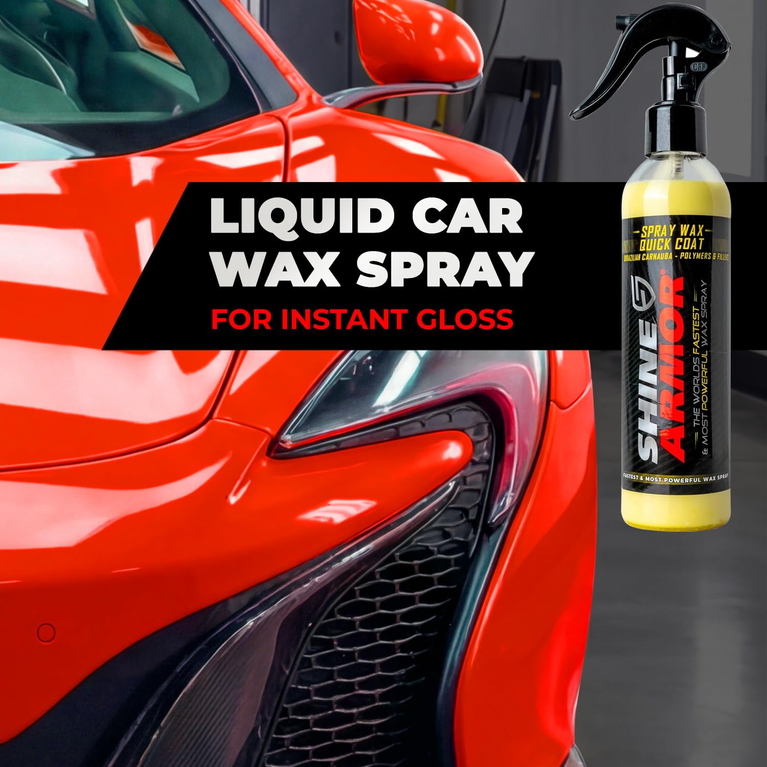 SHINE ARMOR multi surface wax works on paint, trim, and glass for cohesive shine.