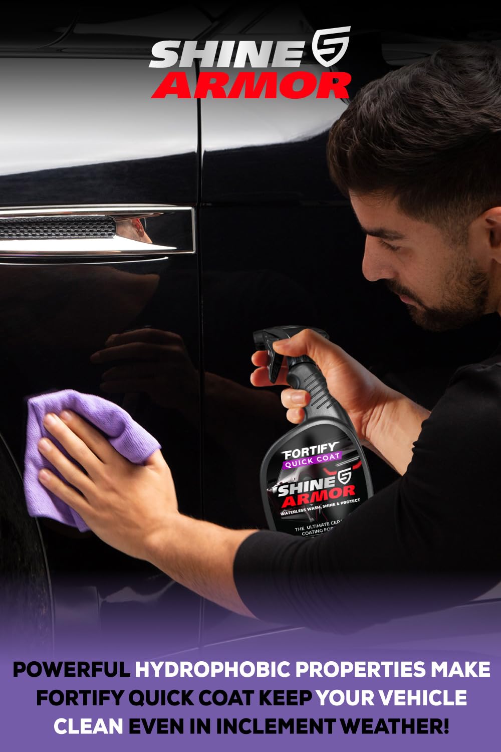 SHINE ARMOR waterless wash concept eliminates buckets and hoses for a clean finish