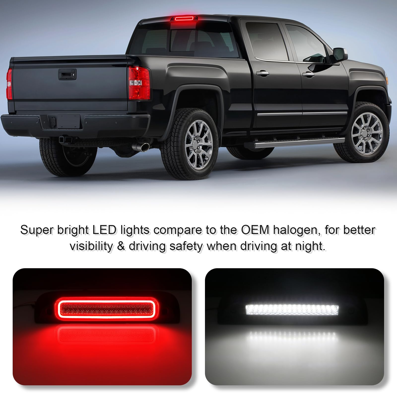 SHINEFIT F1-style strobe brake light delivers bright rear illumination for safer braking.