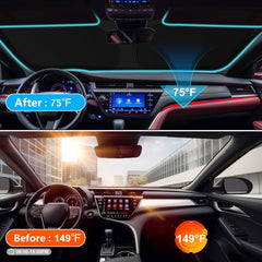 SHINEHOME Camry sunshade with 210T reflective fabric blocks UV rays and heat
