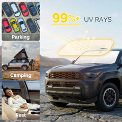 SHINEHOME 4Runner sun shade folded bag demonstrates compact storage