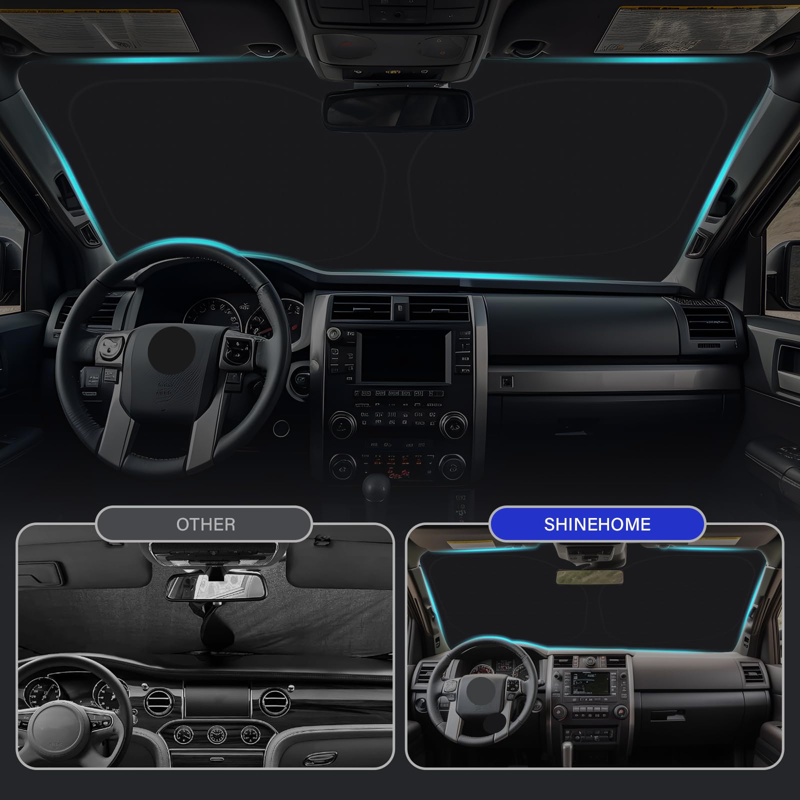SHINEHOME 4Runner sun shade interior protection for leather surfaces