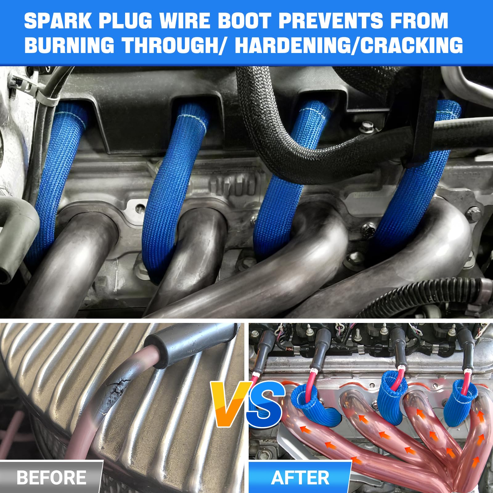 SHINEHOME boot sleeve installation step visual for quick fit.