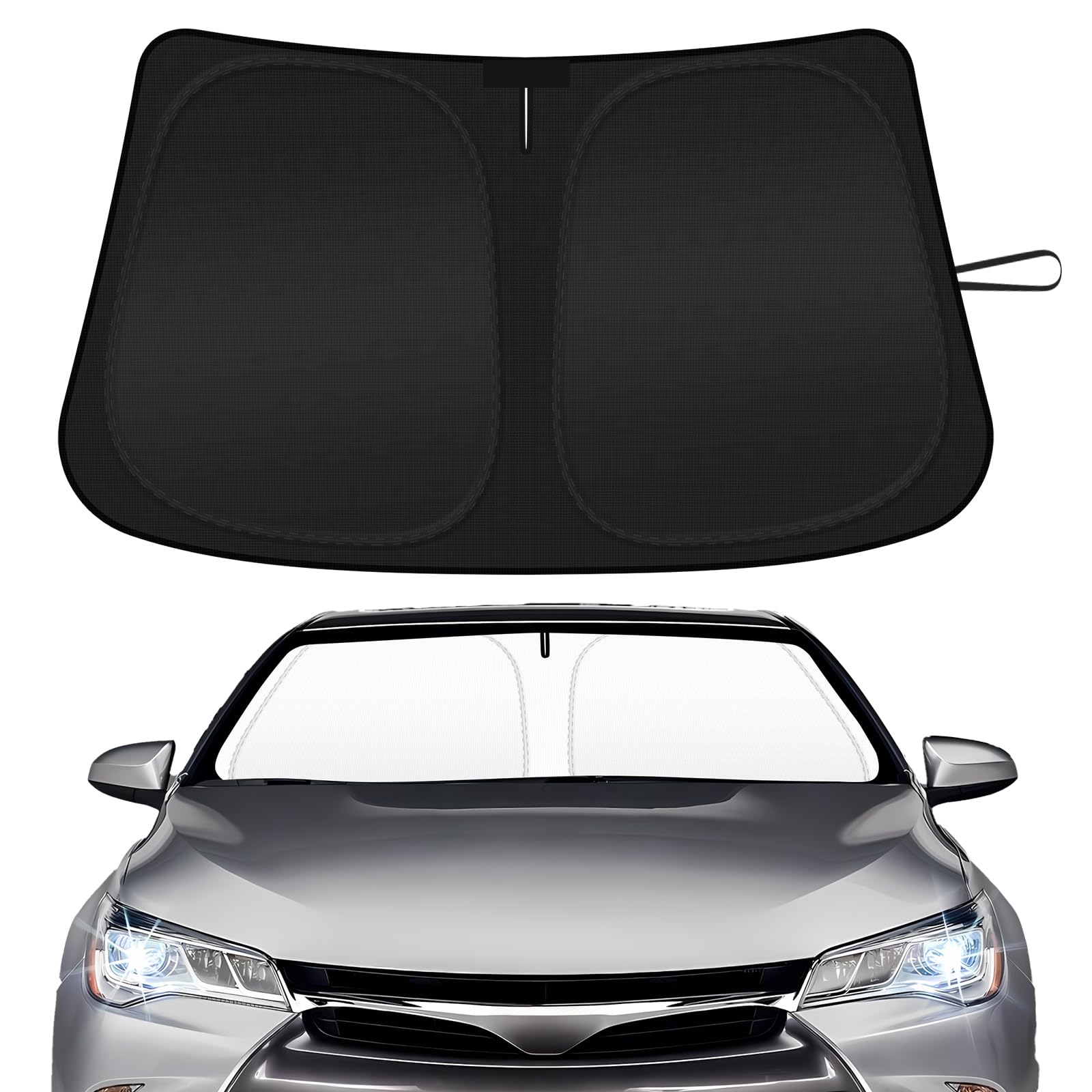 SHINEHOME Camry windshield sun shade front view blocks heat and UV