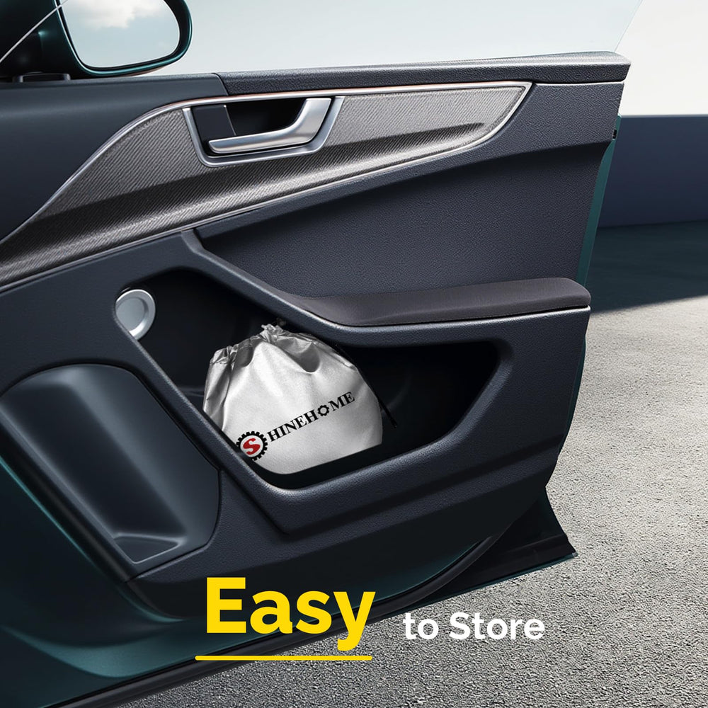 SHINEHOME Corolla sun shade installs without tools in seconds.