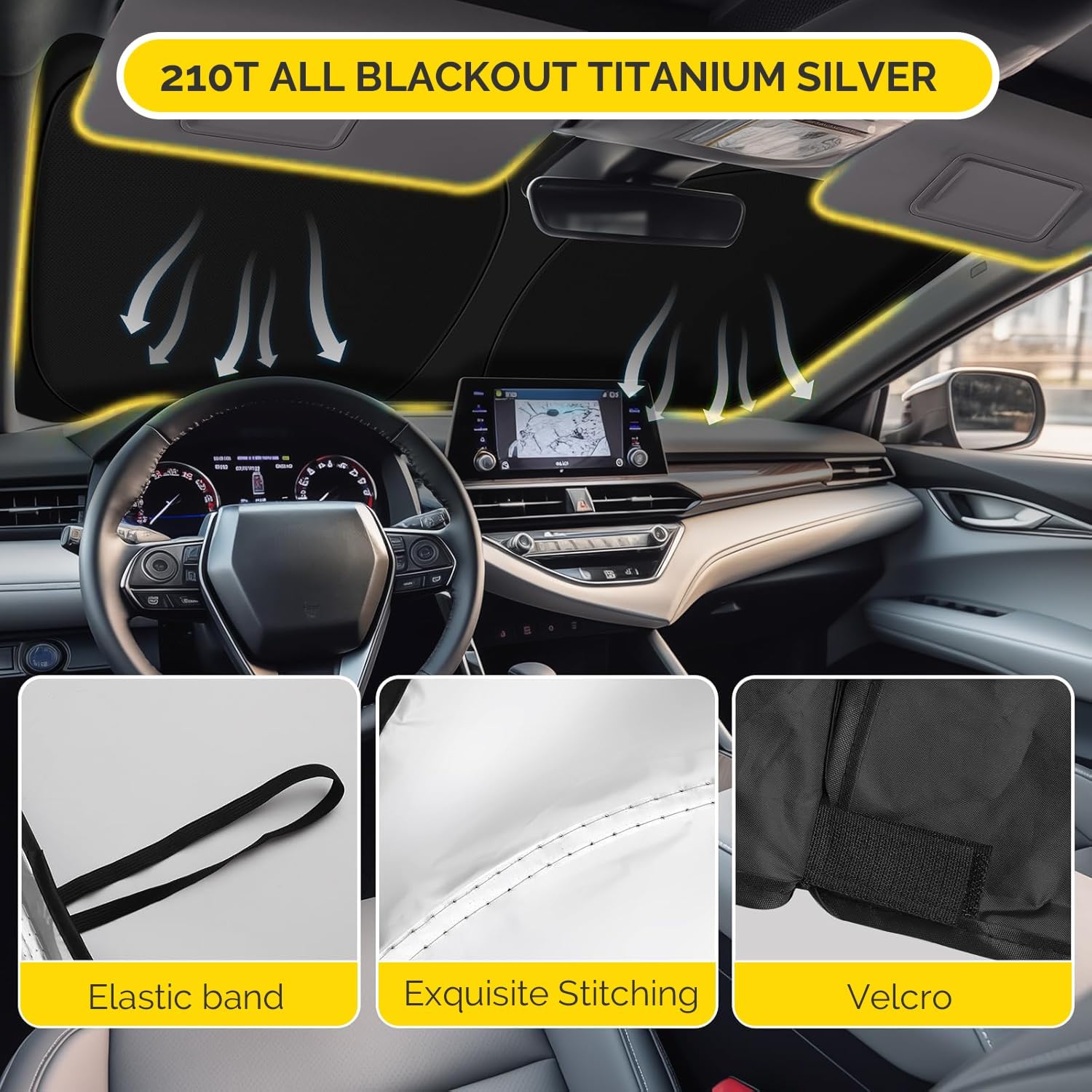 SHINEHOME CR-V sun shade easy, tool-free installation in seconds
