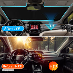 SHINEHOME CR-V sun shade easy installation shown on windshield.
