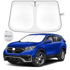 SHINEHOME CR-V sun shade front view showing windscreen coverage and protection