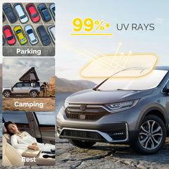 SHINEHOME CR-V sun shade inside windshield demonstrating fit and interior protection