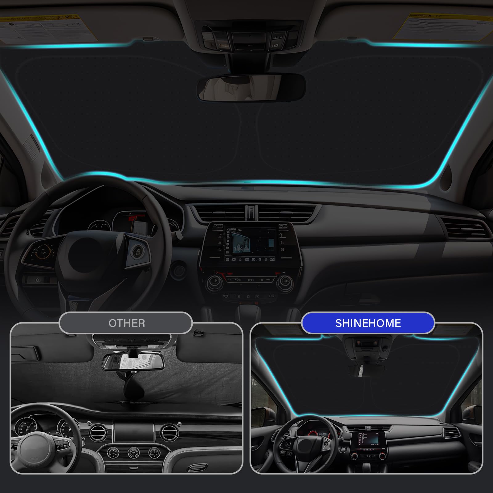 SHINEHOME CR-V sun shade protecting interior surfaces from sun exposure