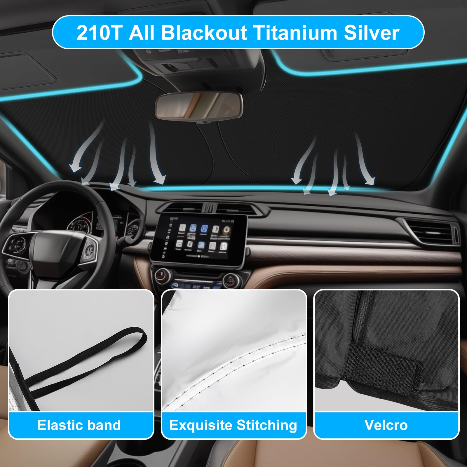 SHINEHOME CR-V sun shade blocks UV up to 99 percent.