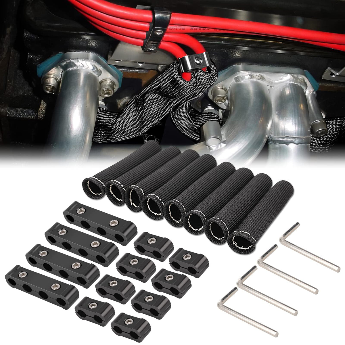 SHINEHOME engine spark plug wire separator keeps ignition wiring organized and accessible.