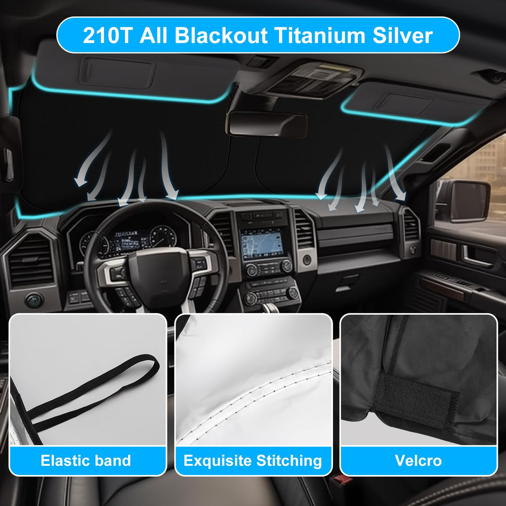 Easy installation with no tools required for Ford F-150 sun shade.