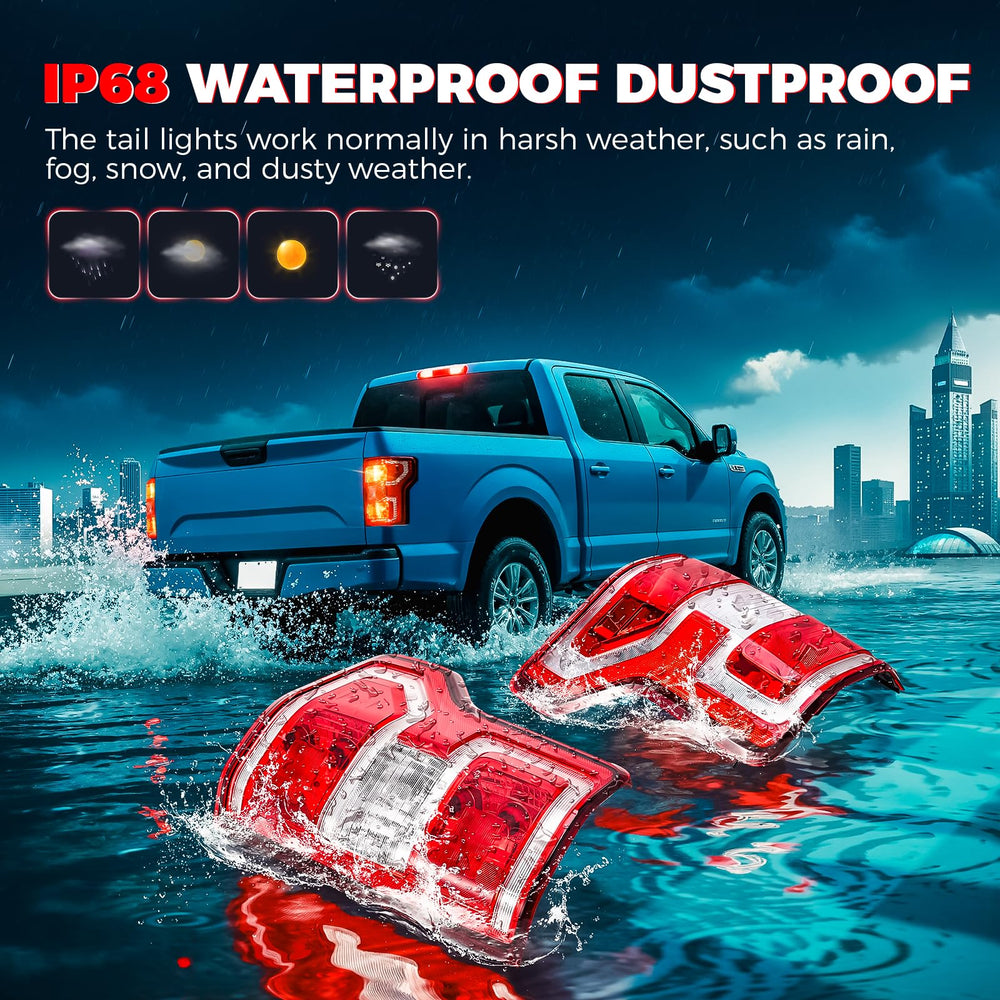 SHINEHOME F150 IP68 weatherproof tail light withstands rain and dust