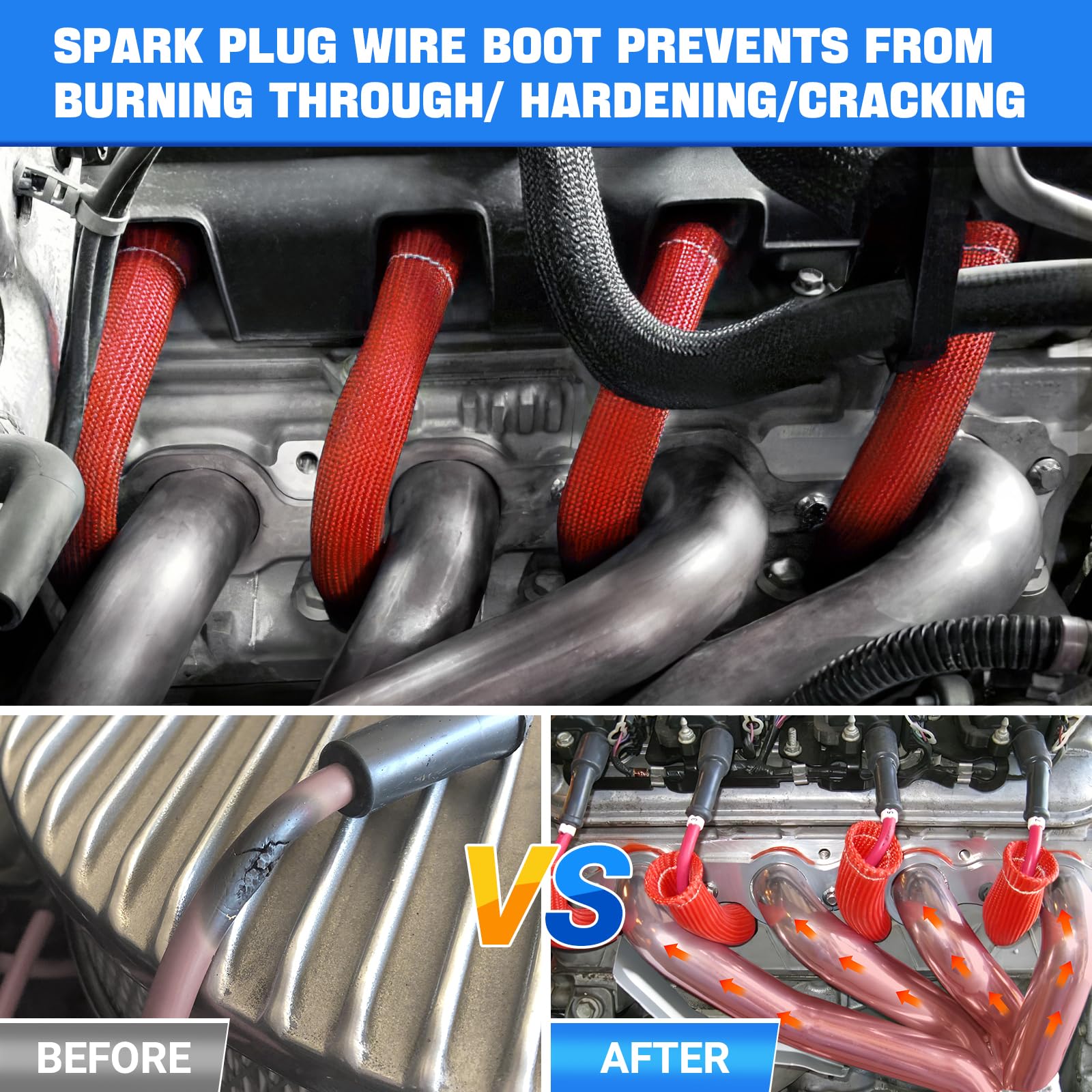 SHINEHOME header area with protector protects boots from extreme engine heat