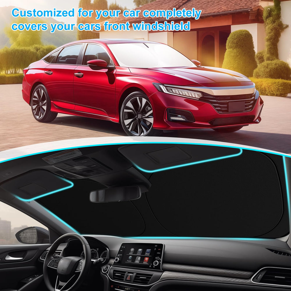 SHINEHOME Accord sunshade close-up shows reflective fabric edge