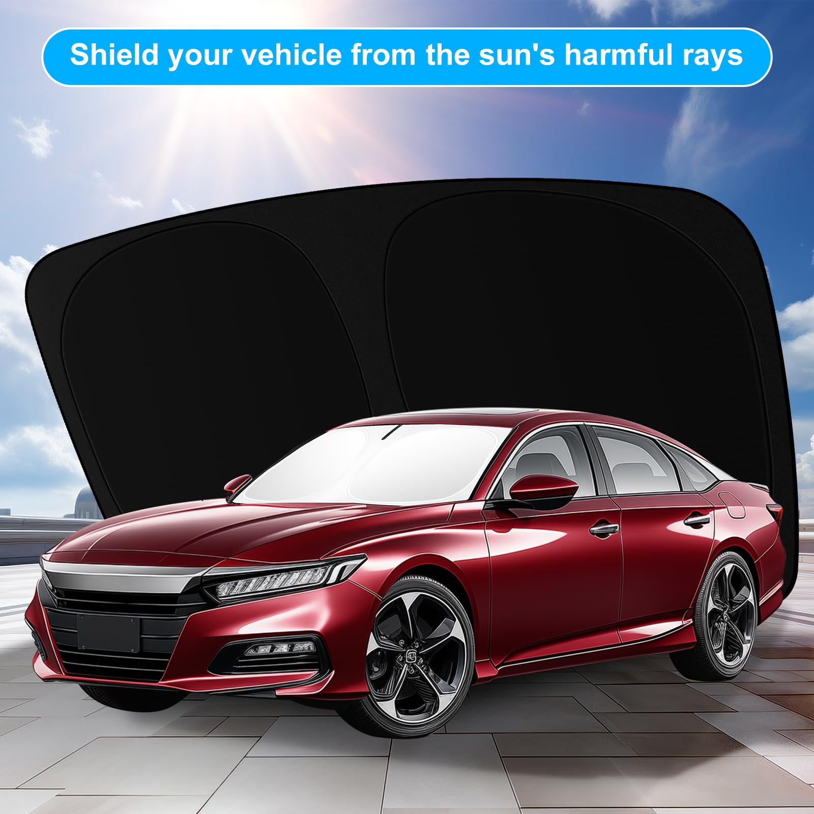 SHINEHOME Honda Accord sunshade double-layer design reflects sun and lowers cabin heat