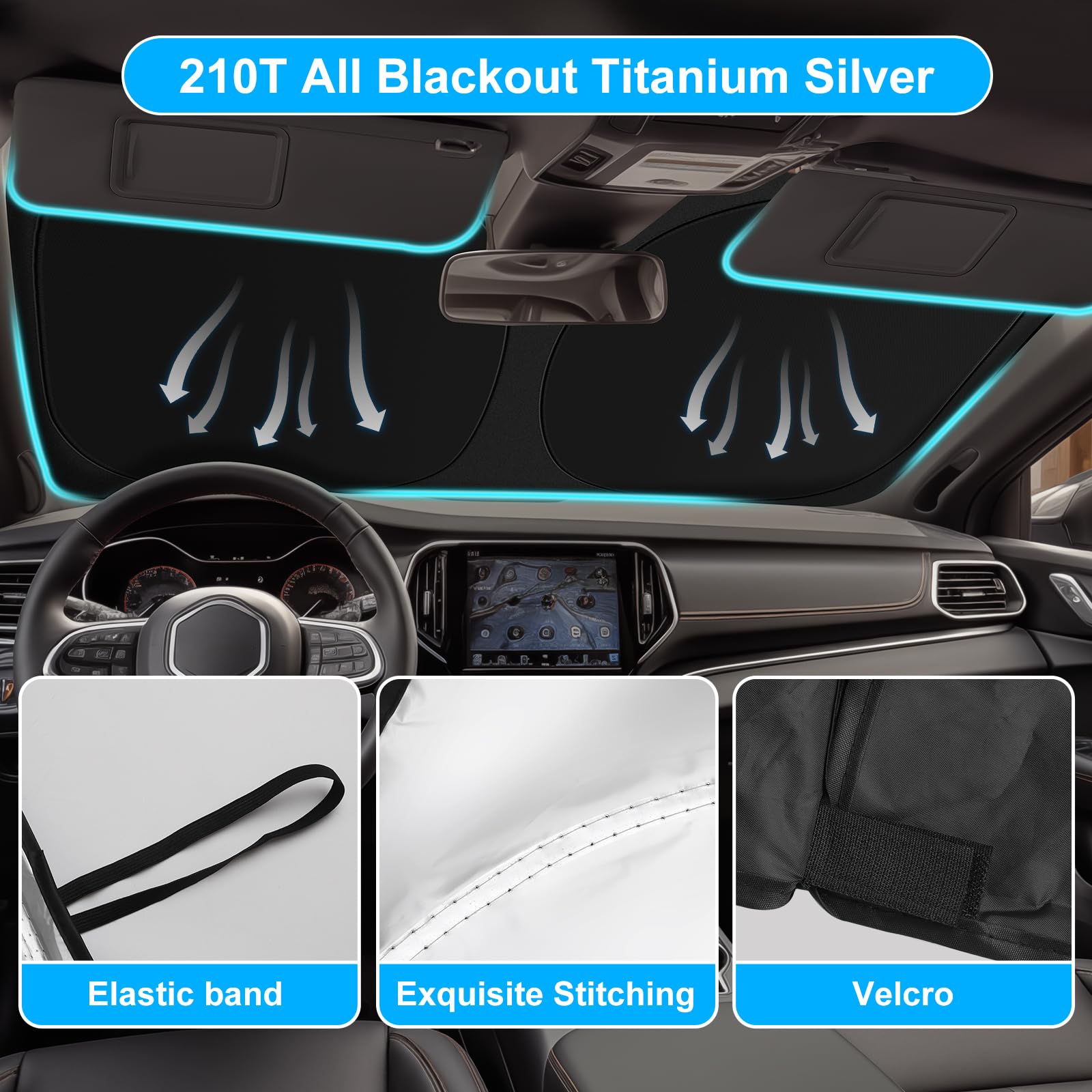 SHINEHOME Cherokee sunshade comes with a convenient storage bag