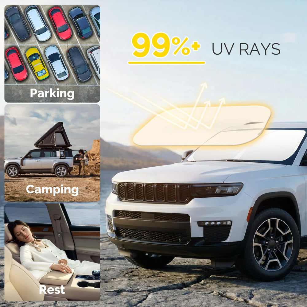 SHINEHOME Cherokee sunshade uses reflective fabric to block heat and UV
