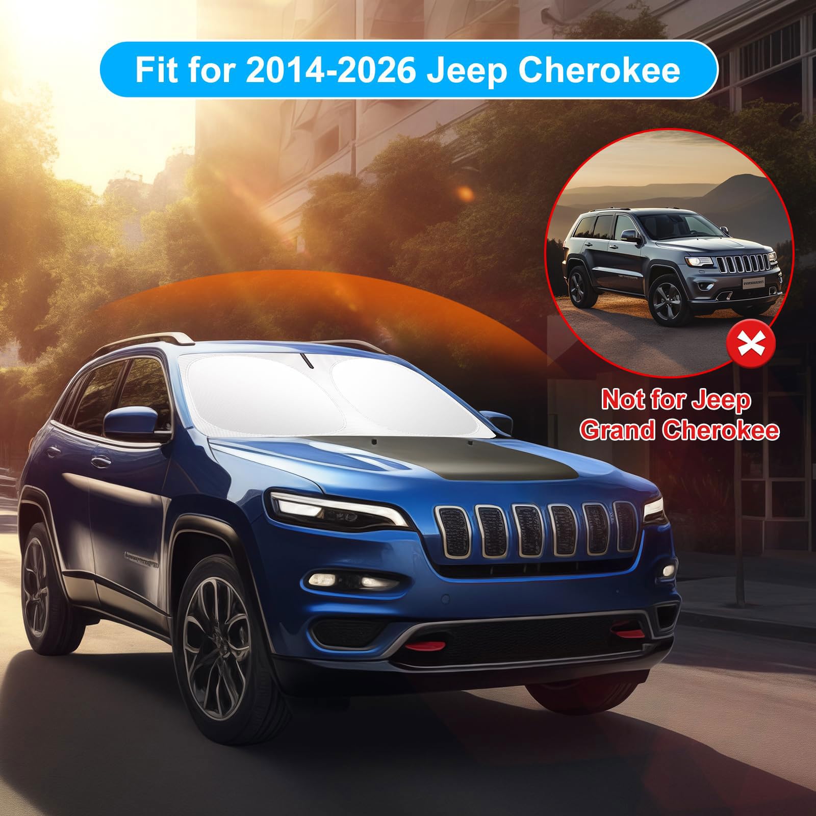 SHINEHOME Cherokee sunshade blocks 99% UV rays for cooler interior